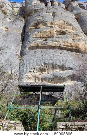 Early medieval rock relief Madara Rider from the period of First Bulgarian Empire, UNESCO World Heritage List,  Shumen Region, Bulgaria