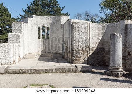 Ruins of Round (Golden) Church  of St. John, Preslav near The Second capital city of the First  Bulgarian Empire  Great Preslav, Bulgaria