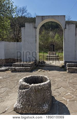 Ruins of Round (Golden) Church  of St. John, Preslav near The Second capital city of the First  Bulgarian Empire  Great Preslav, Bulgaria
