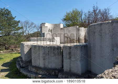 Ruins of Round (Golden) Church  of St. John, Preslav near The Second capital city of the First  Bulgarian Empire  Great Preslav, Bulgaria