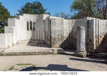 Ruins of Round (Golden) Church  of St. John, Preslav near The Second capital city of the First  Bulgarian Empire  Great Preslav, Bulgaria