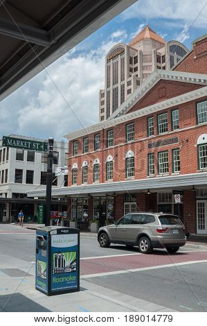 ROANOKE VIRGINIA-MAY 30: View of downtown Roanoke Virginia
