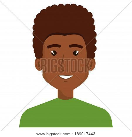 young man black avatar character vector illustration design