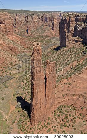 Spider Rock in Canyon de Chelly National Mounument in Arizona