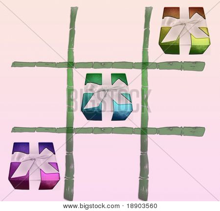 Bambusta valmistettu Tic tac toe