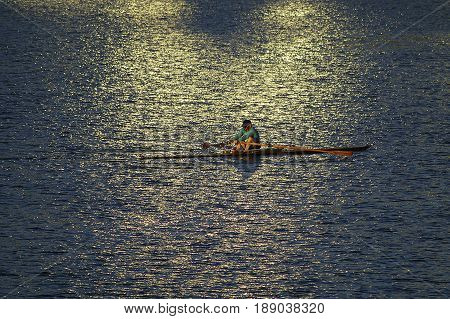 Morning Row on Lk Union - Seattle WA