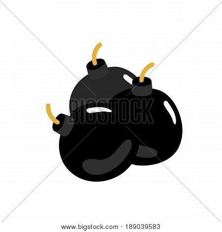 Cannonball icon in flat design. Children drawing of ship accessories vector illustration isolated on white background.