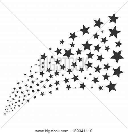Fireworks Star source stream. Vector illustration style is flat gray iconic symbols on a white background. Object fireworks fountain organized from scattered pictograms.