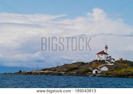 Lighthouse in Straits of Juan De Fuca BC