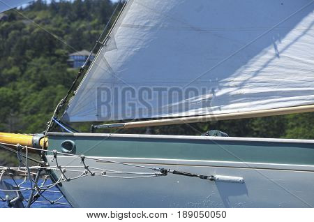 Schooner Martha underway in vicinity of Race Rocks Victoria British Columbia