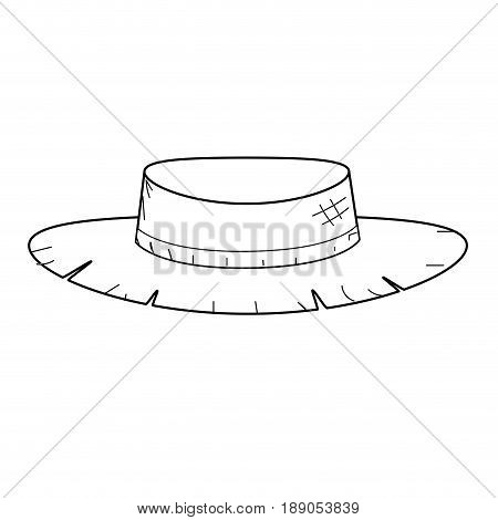 line cute pesant hat to use in the farm work vector illustration