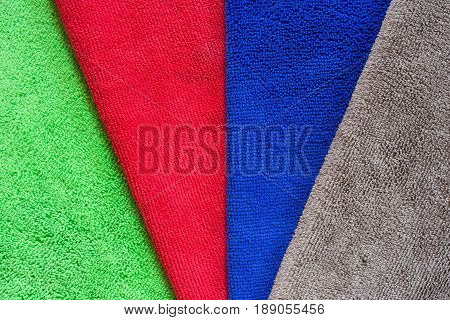 Colorful microfiber fabric for dust removal and cleaning wax on car or absorb water after car wash for dry.
