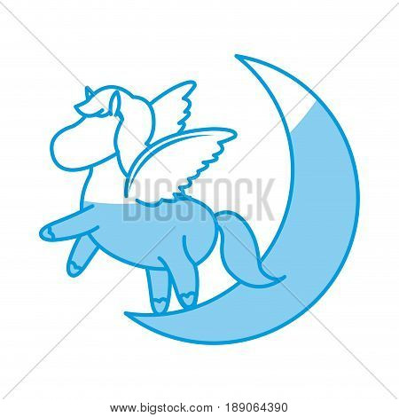 beautiful horse pony wings foal toy vector illustration