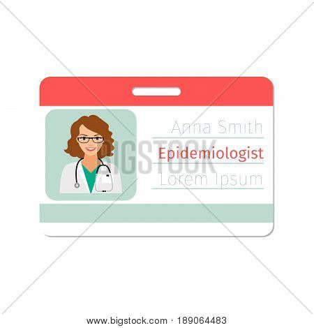 Epidemiologist medical specialist badge template for game design or medicine industry. Vector illustration