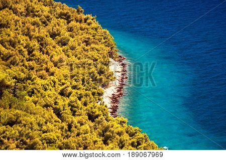 Amazing Kornati Islands Of Croatia. Northern Part Of Dalmatia. Sunny Detail Of Seascape From Zadar T