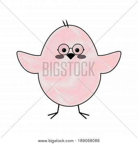 Little chicken cartoon icon vector illustration graphic