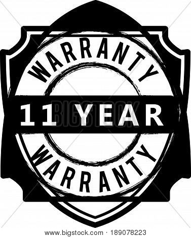 11 year warranty vintage grunge rubber stamp guarantee background