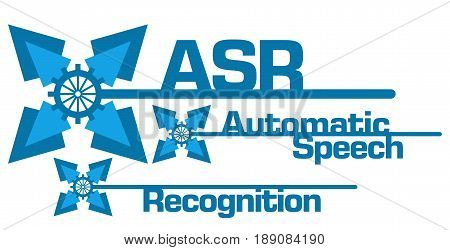 ASR - Automatic Speech Recognition text written over blue abstract background.