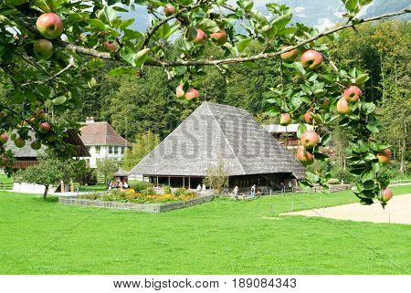 Ballenberg Switzerland - 23 September 2006: Old family house and farm in Ballenberg a Swiss open-air museum in Brienz Switzerland