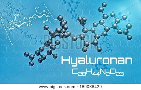 Three-dimensional Molecular Model Of Hyaluronan - 3D Render
