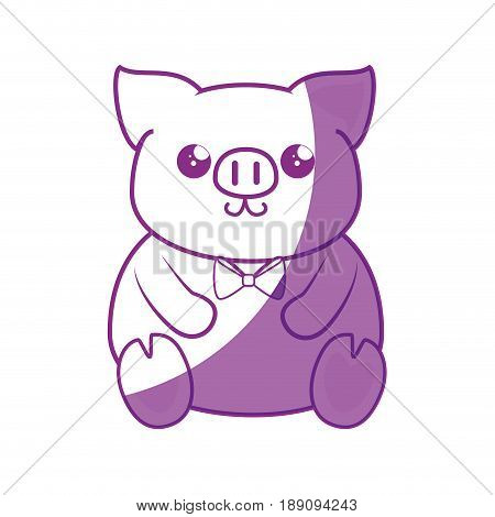 Pig kawaii cartoon icon vector illustration graphic design icon vector illustration graphic design