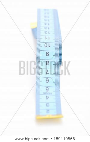 Tape For Measuring In Blue Color With Black Numbers