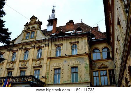 Medieval city Sighisoara. Urban landscape in the downtown of the medieval city Sighisoara, Transylvania