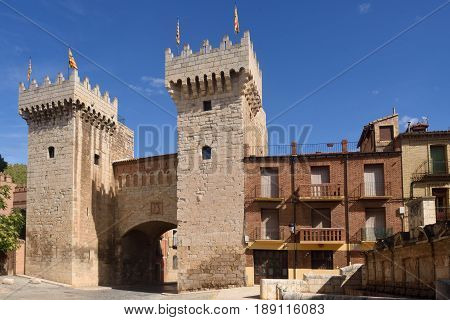 Puerta baja (low door) in medieval town of Daroca Zaragoza province AragonSpain