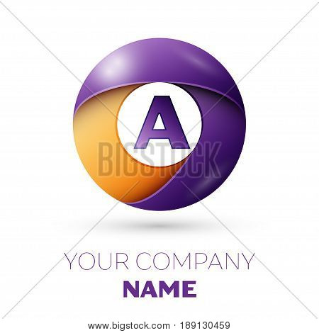 Letter A vector logo symbol in the colorful circle on white background. Vector template for your design