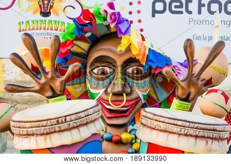 Barranquilla , Colombia  - February 25, 2017 : parade of the carnival festival of  Barranquilla Atlantico Colombia