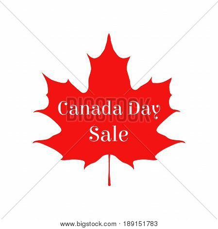 Happy Canada day vector sale card. Sticker for markets, shops. Great for banner, poster, disscount
