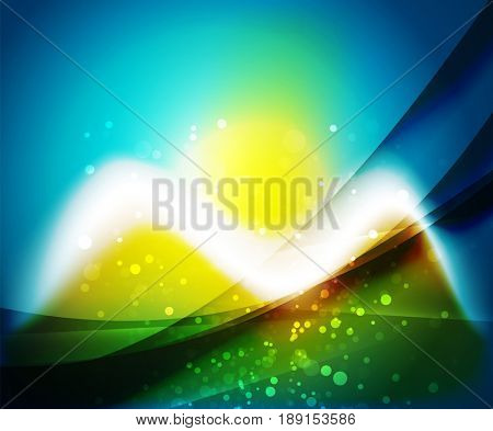 Shiny wave, magic light efffect abstract background