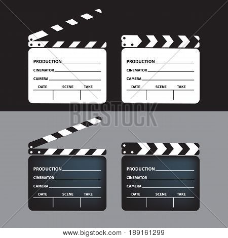 Vector - Set of movie clapperboard. Blank movie clapperboard. Vector Illustration