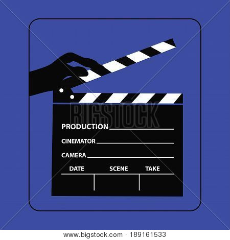 Set of movie clapperboard. Blank movie clapperboard. Vector Illustration