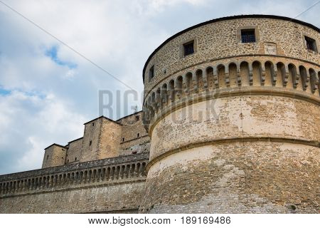 Medieval old fortress of in San Leo town of the Marche regions in Italy next to Rimini