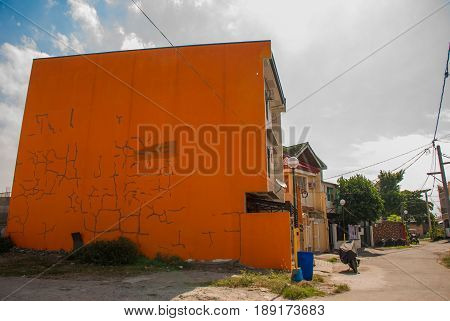 Local Street With Houses In The Philippines Capital Manila