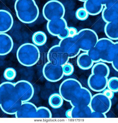 สีฟ้าเร่าร้อนเซลล์พื้นหลัง แนวคิดโรคแบคทีเรีย หรือไวรัส กระเบื้องต่อเนื่องในทุกทิศทาง