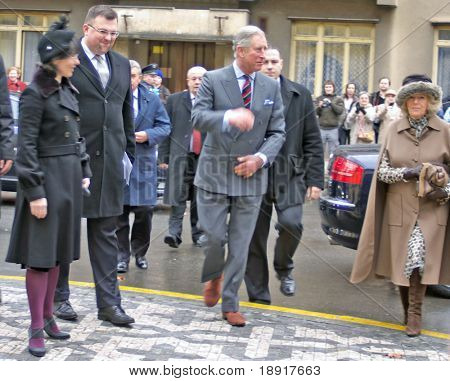 Praha - 21. března: Princ Charles a Camilla vévodkyně zasednout k uctívání svatého Clements anglikánské-Ep