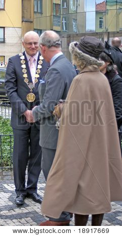 Praha - 21. března: Princ Charles a Camilla vévodkyně zasednout k uctívání svatého Clements anglikánské-Ep