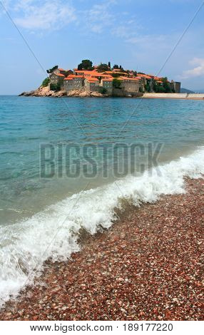 Sveti Stefan (St. Stefan) island-resort in Adriatic sea Montenegro