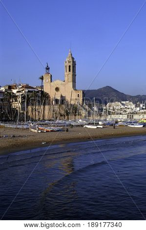 Sant Bartomeu church of Sitges Barcelona province Catalonia Spain