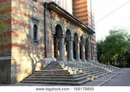 close up of a Orthodox Cathedral of Timisoara Romania.