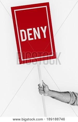 Disapprove rejection decline word on banner