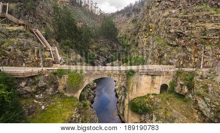 Aerial view of Paiva Nature Walkways on Paiva river