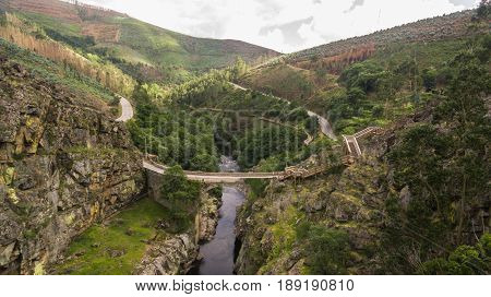 Aerial view of Paiva Nature Walkways on Paiva river