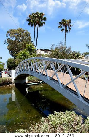 Bridge in the Venice canals of Southern California