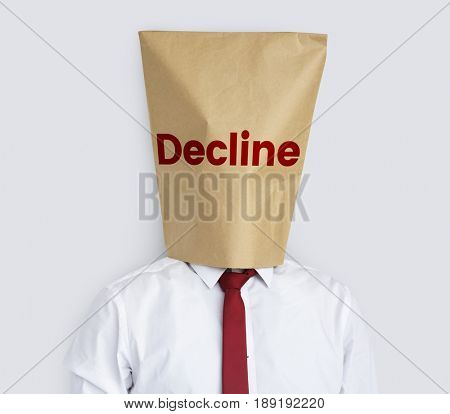 Disapprove rejection decline word on banner