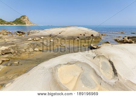 Beach Rocks In Karpasia, Island Of Cyprus