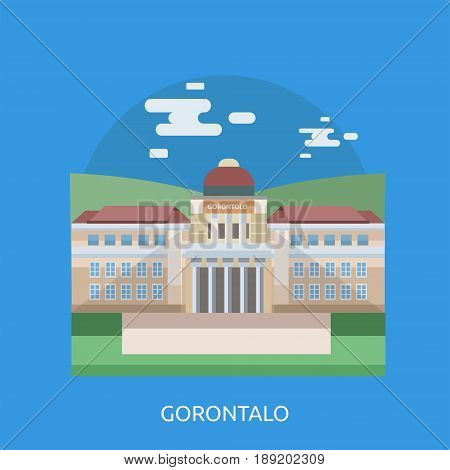 Gorontalo City of Indonesia Conceptual Design | Set of great flat design illustration concepts for city, indonesian, travel and much more.