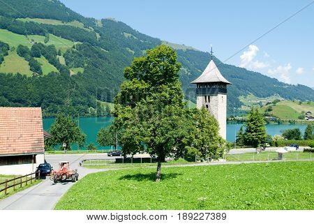 Village And Lake Of Lungern